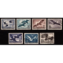 1950-51-53 Østrig - Luftpost - Fugle lot - Komplet sæt - Stemplet.